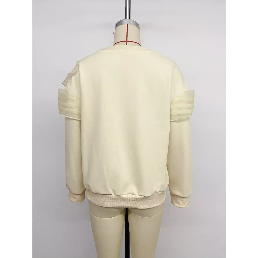 Bow Round Neck Long Sleeve Sweatshirt Apparel and Accessories