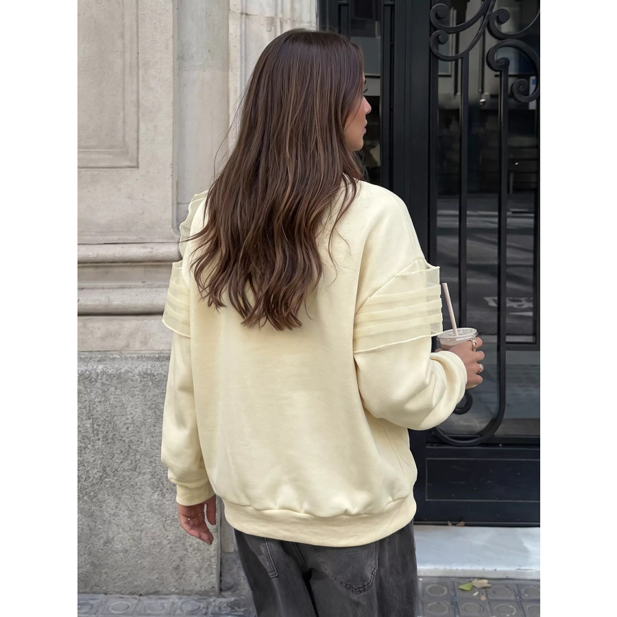 Bow Round Neck Long Sleeve Sweatshirt Apparel and Accessories