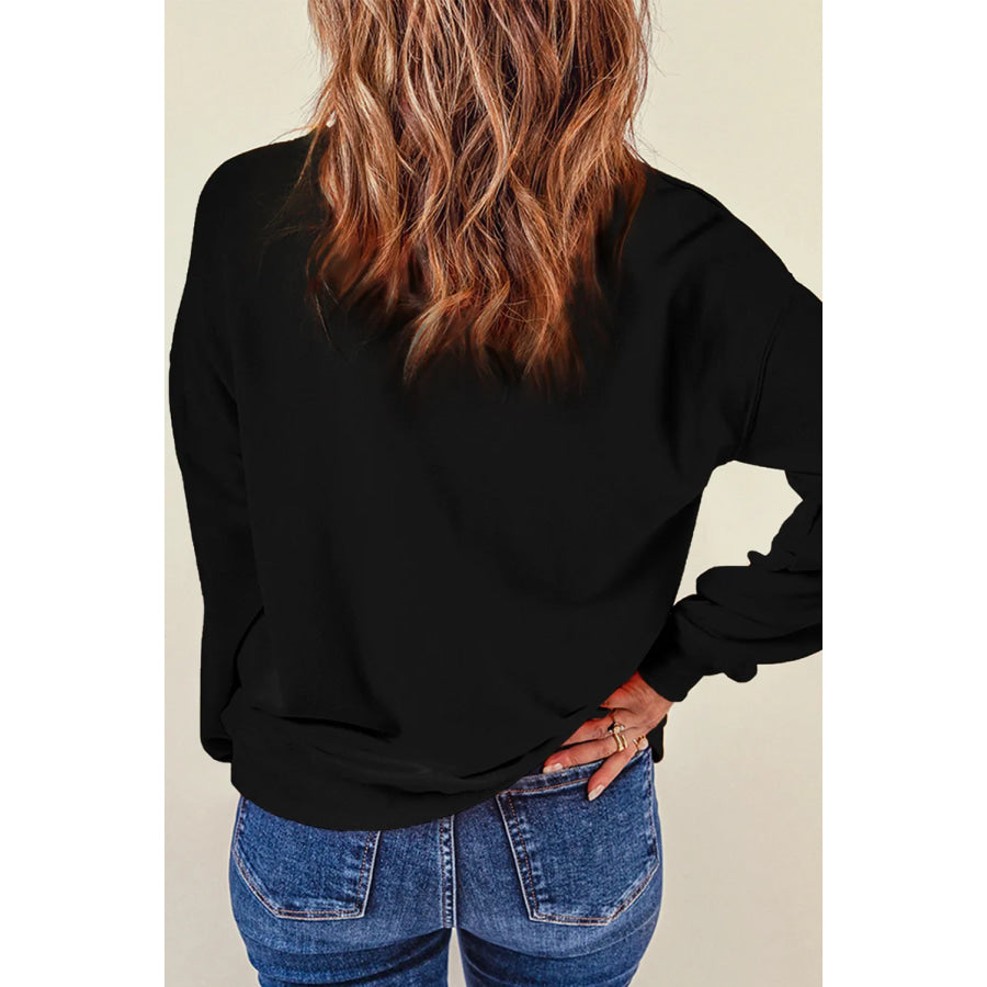 Bow Round Neck Long Sleeve Sweatshirt Apparel and Accessories