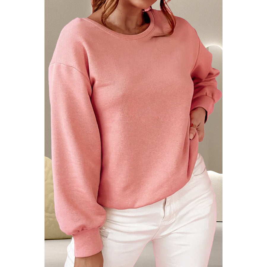 Bow Round Neck Long Sleeve Sweatshirt Apparel and Accessories