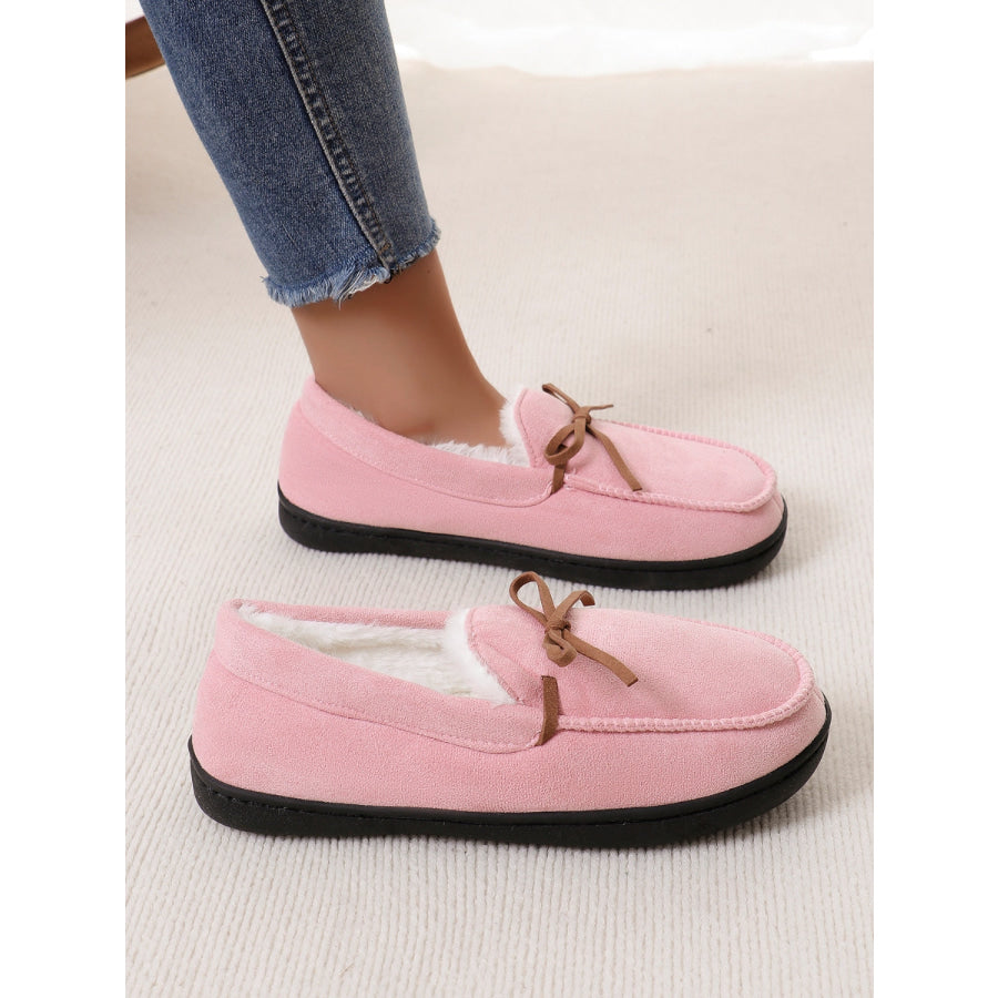 Bow Round Toe Flat Slip-Ons Apparel and Accessories