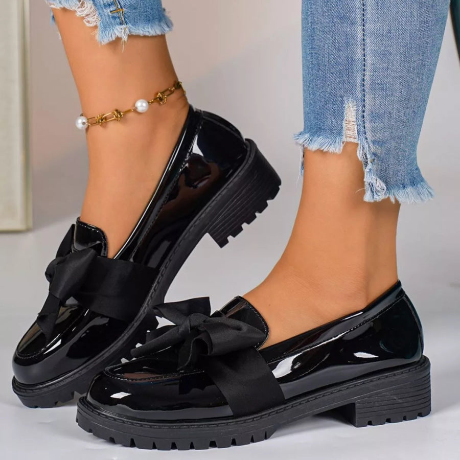 Bow Round Toe Loafers Apparel and Accessories