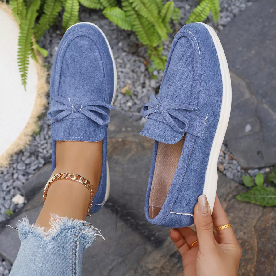 Bow Round Toe Slip-Ons Apparel and Accessories