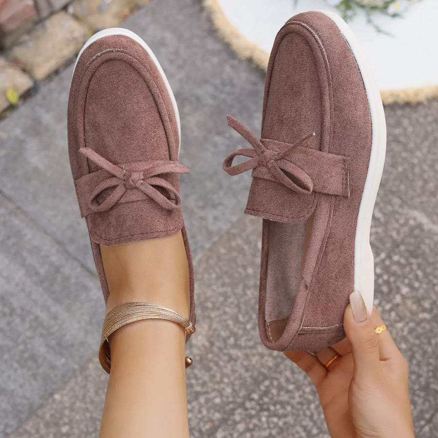 Bow Round Toe Slip-Ons Apparel and Accessories