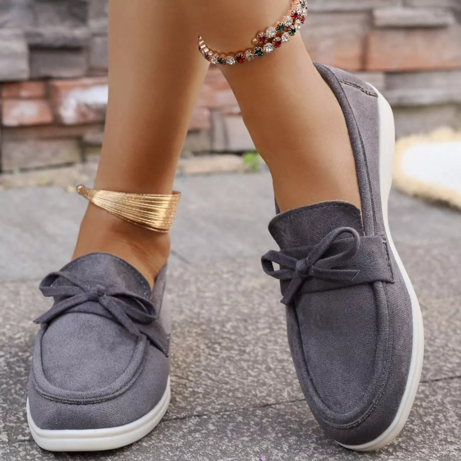 Bow Round Toe Slip-Ons Apparel and Accessories