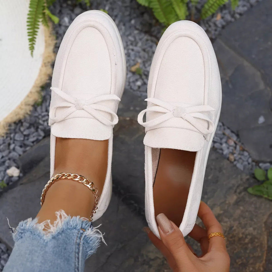 Bow Round Toe Slip-Ons Apparel and Accessories