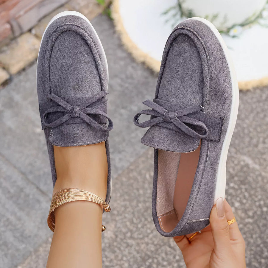 Bow Round Toe Slip-Ons Apparel and Accessories