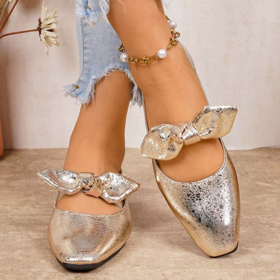Bow Square Toe Slip-Ons Apparel and Accessories