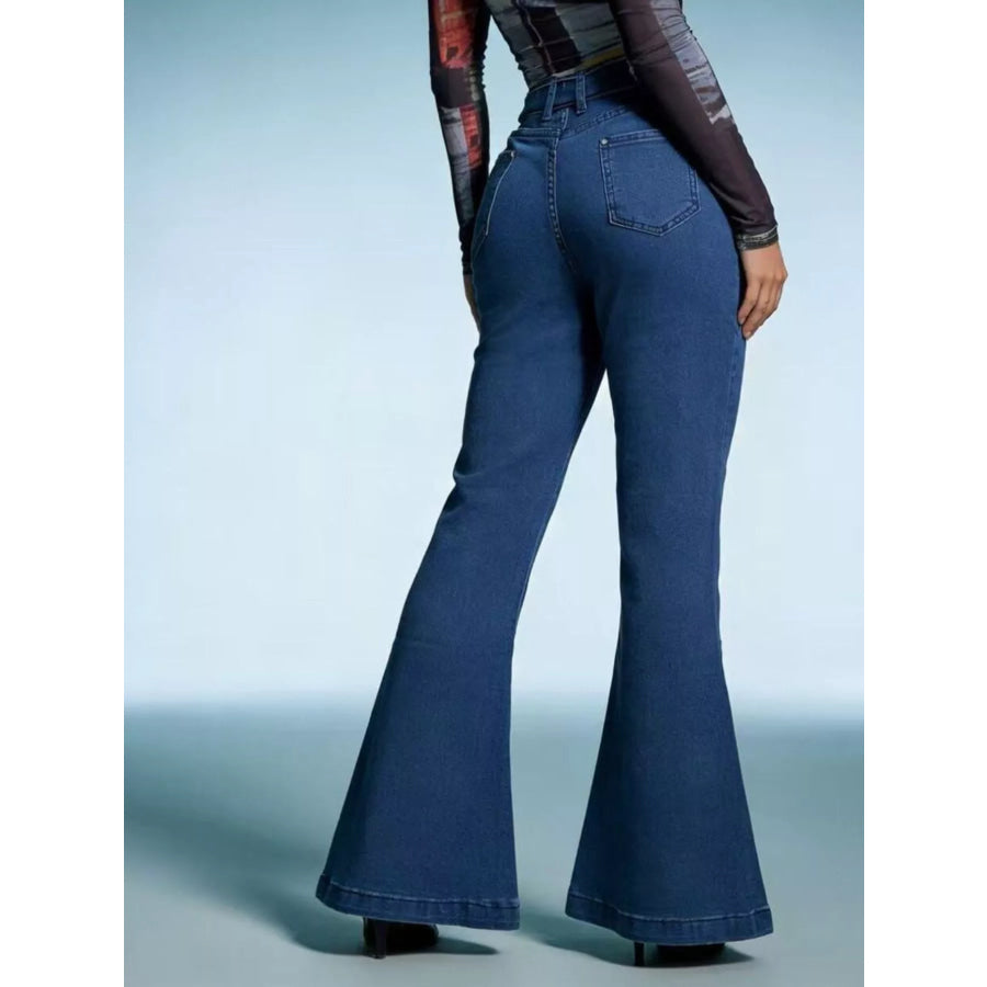 Bow-Tie High-Waisted Flare Jeans Apparel and Accessories
