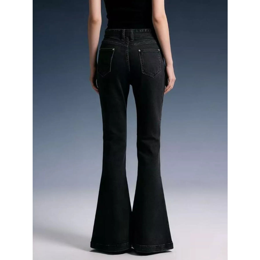 Bow-Tie High-Waisted Flare Jeans Apparel and Accessories