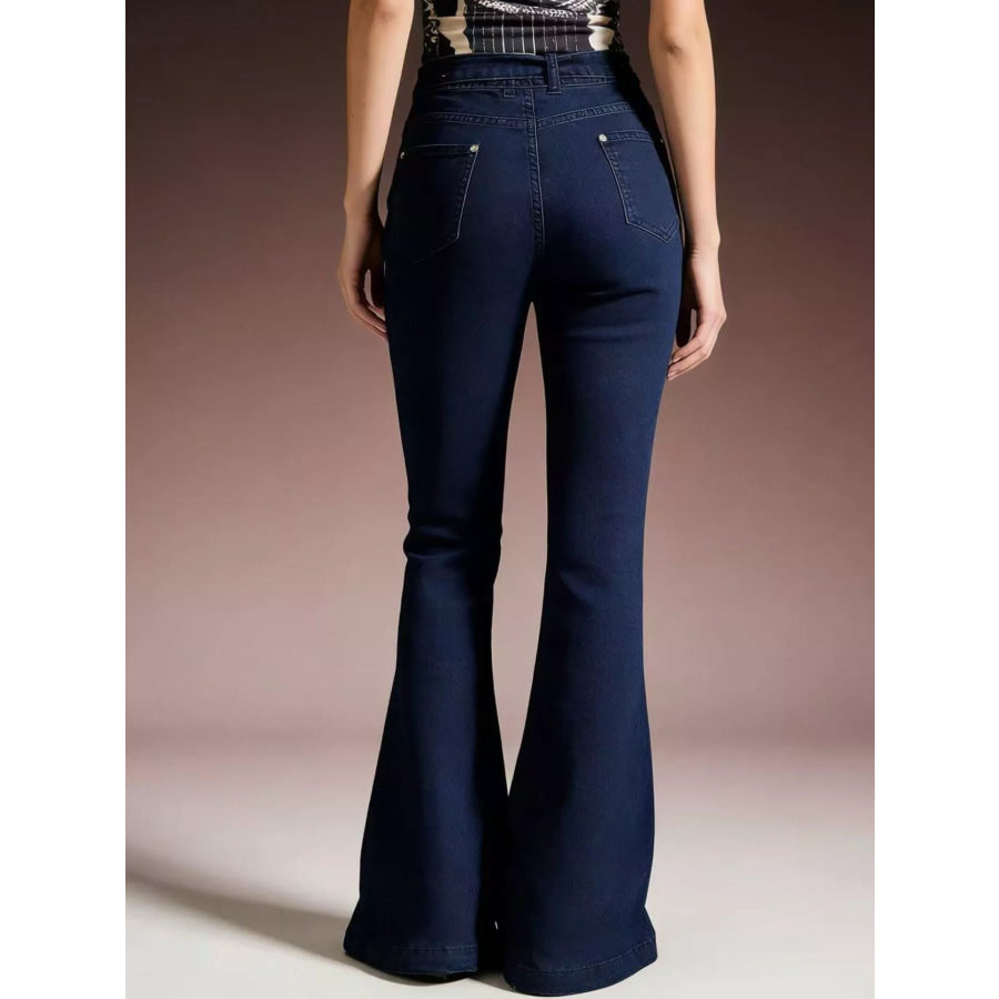 Bow-Tie High-Waisted Flare Jeans Apparel and Accessories