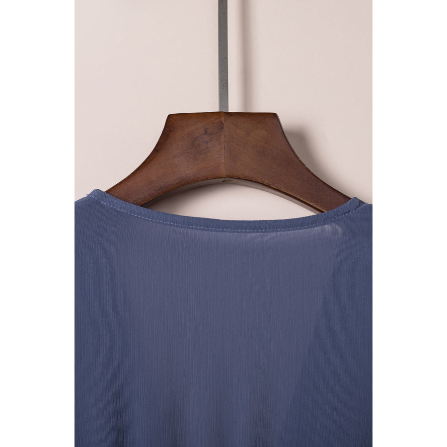 Bow-Tie V-Neck Ruffle Hem Mini Dress Apparel and Accessories