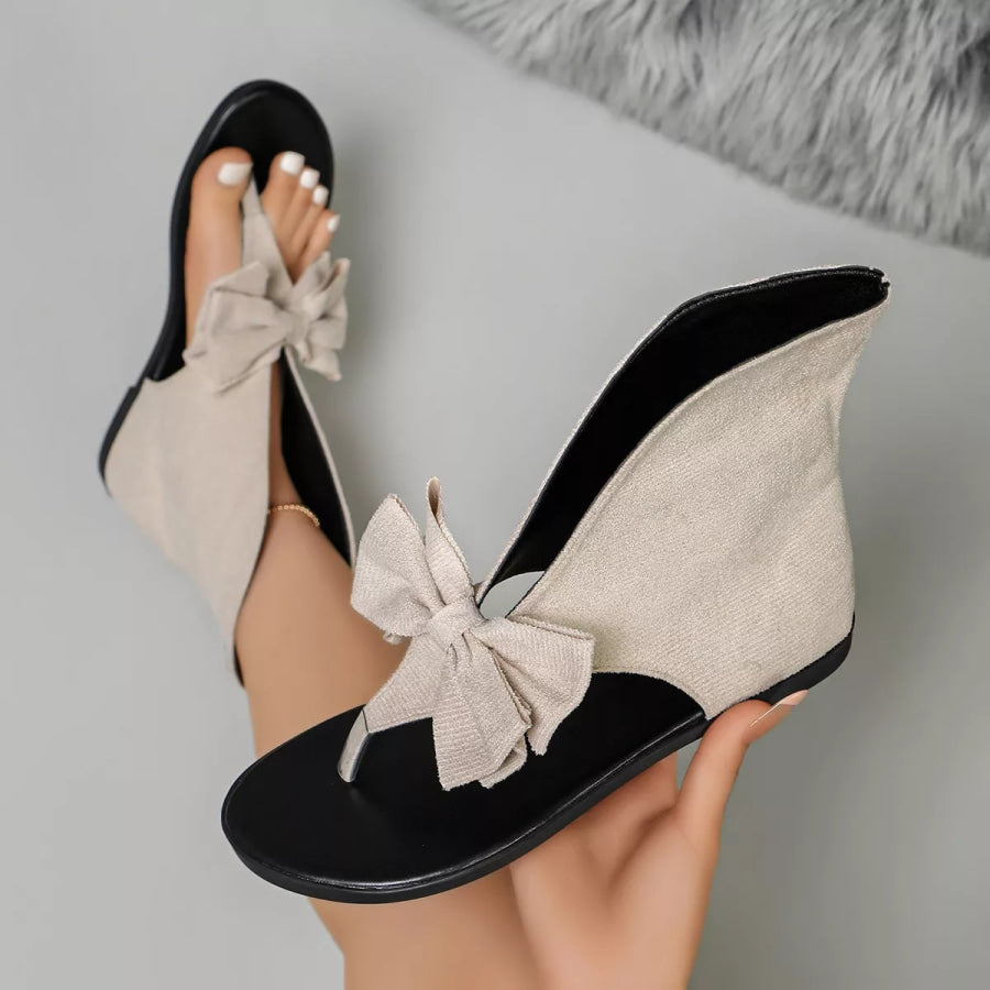 Bow Toe Post Flats Sandals Apparel and Accessories