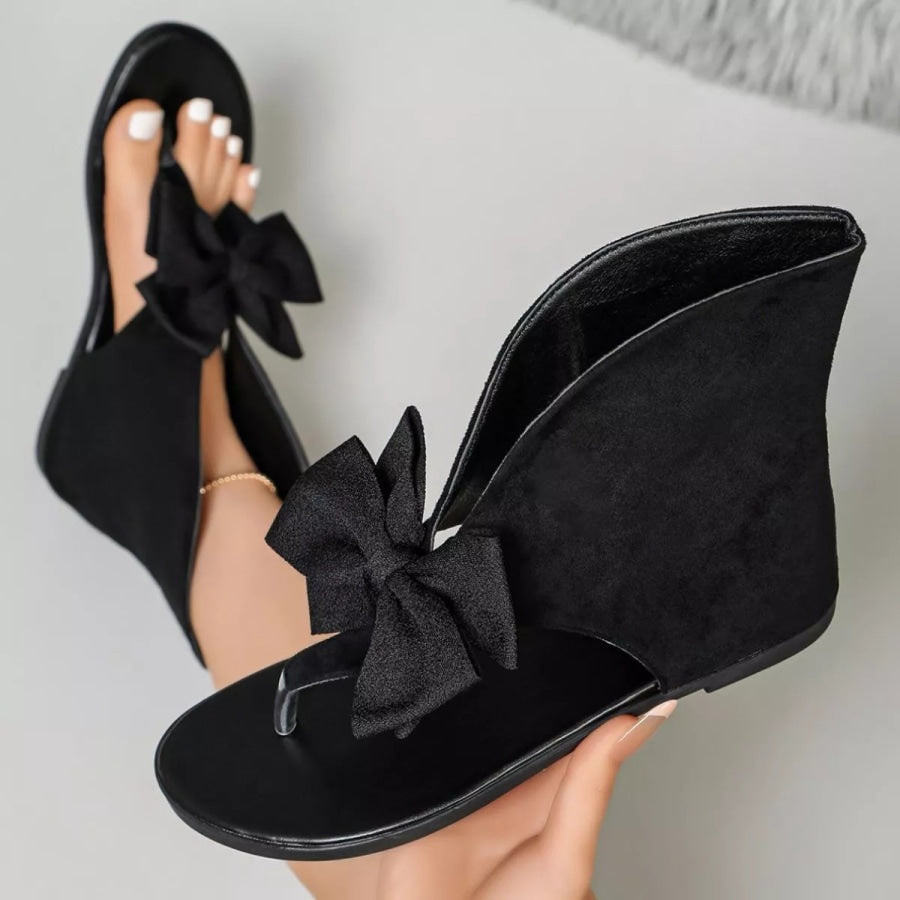 Bow Toe Post Flats Sandals Apparel and Accessories