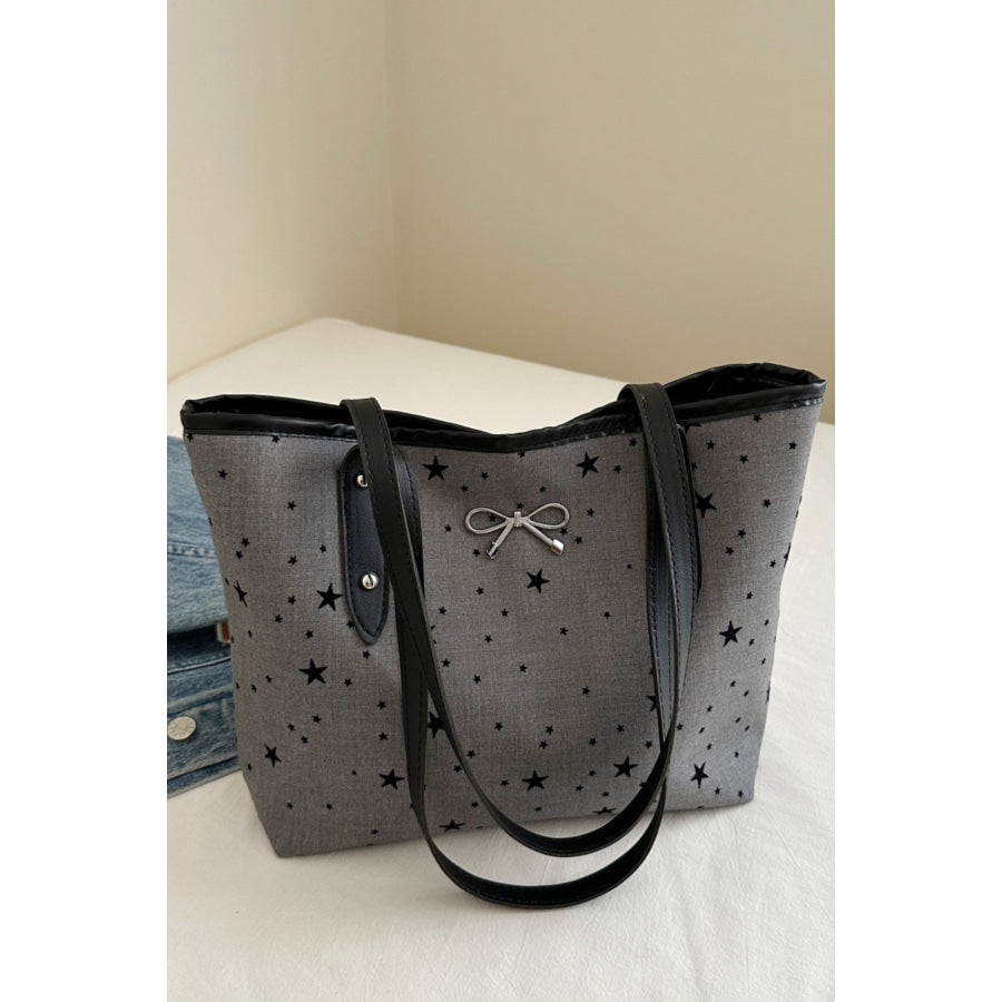 Bow Trim Polyester Tote Bag Apparel and Accessories