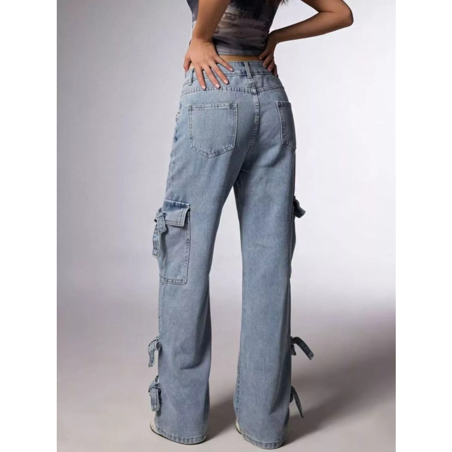 Bow Wide Leg Jeans Apparel and Accessories