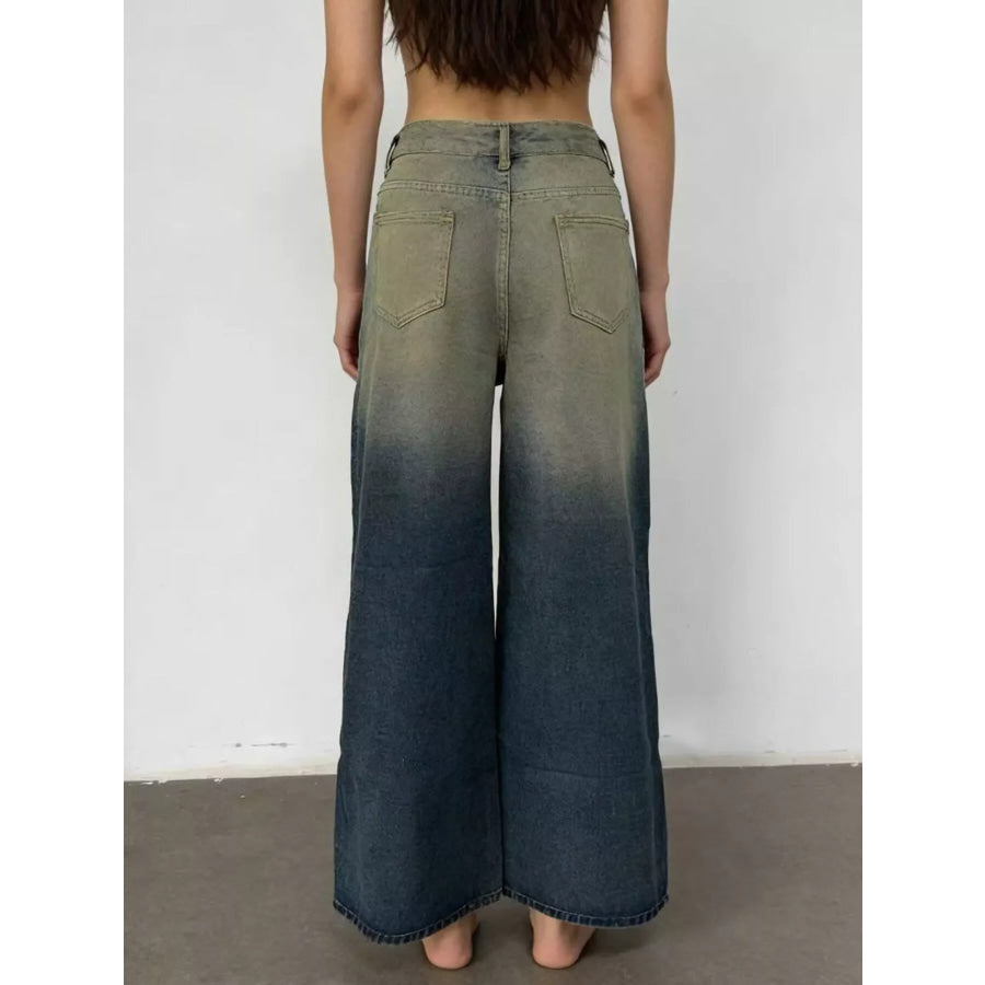 Bow Wide Leg Jeans Apparel and Accessories