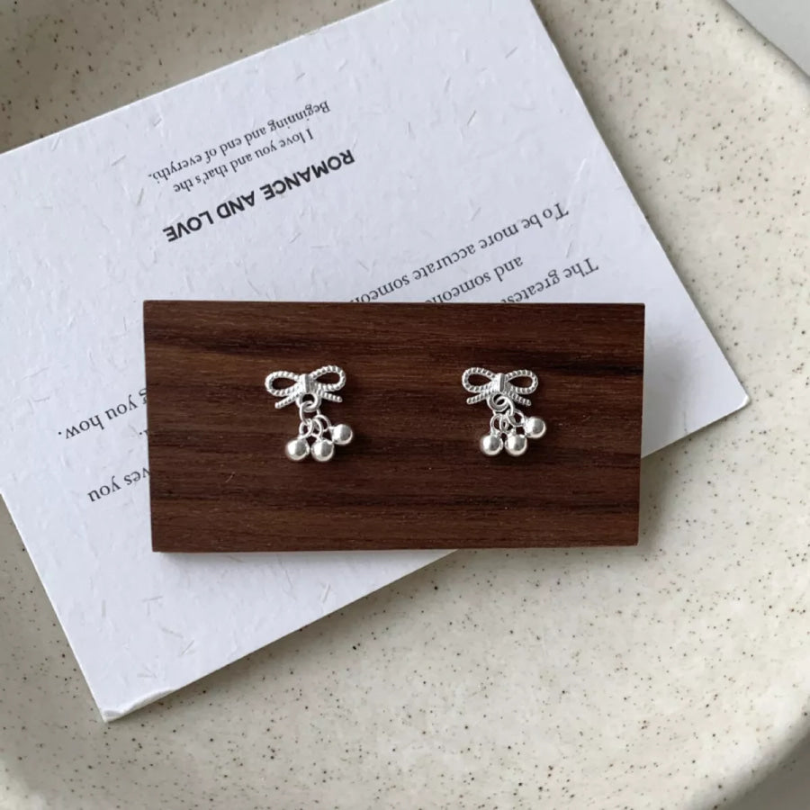 Bowknot Drop Earrings Silver / One Size Apparel and Accessories