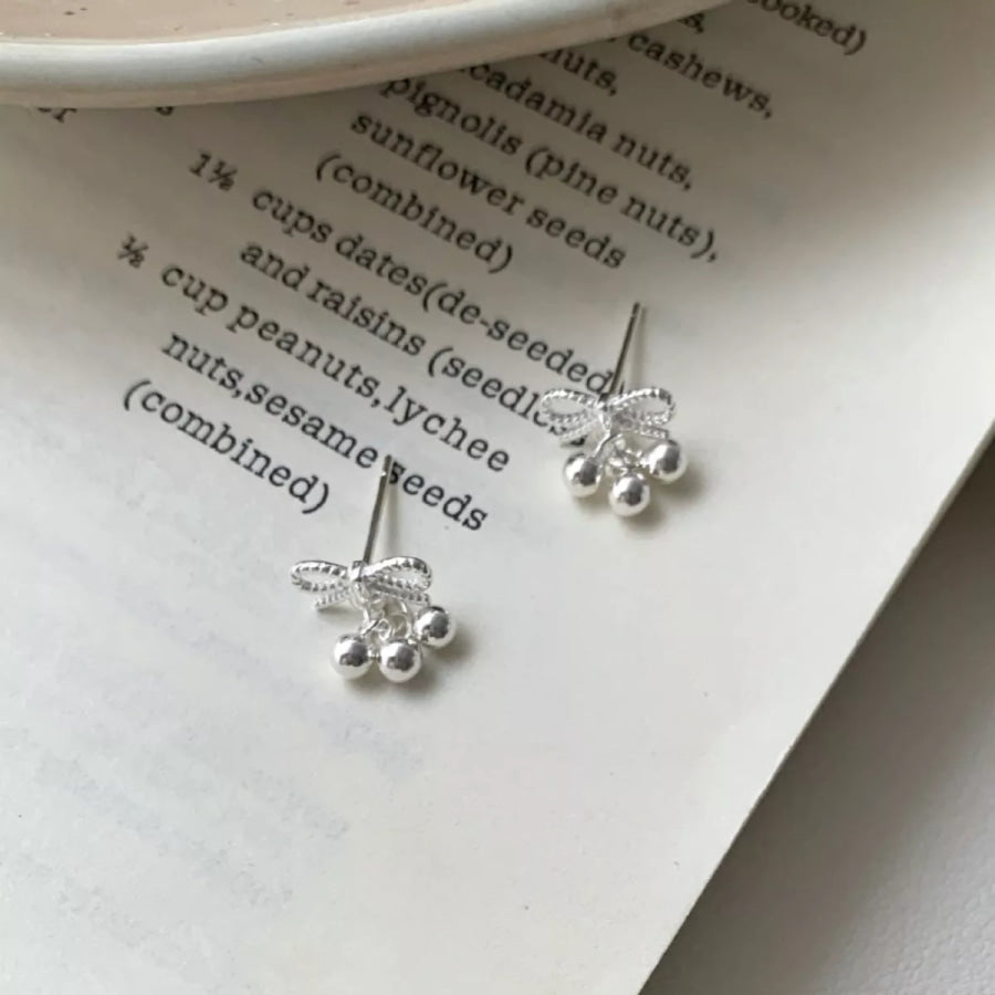 Bowknot Drop Earrings Silver / One Size Apparel and Accessories