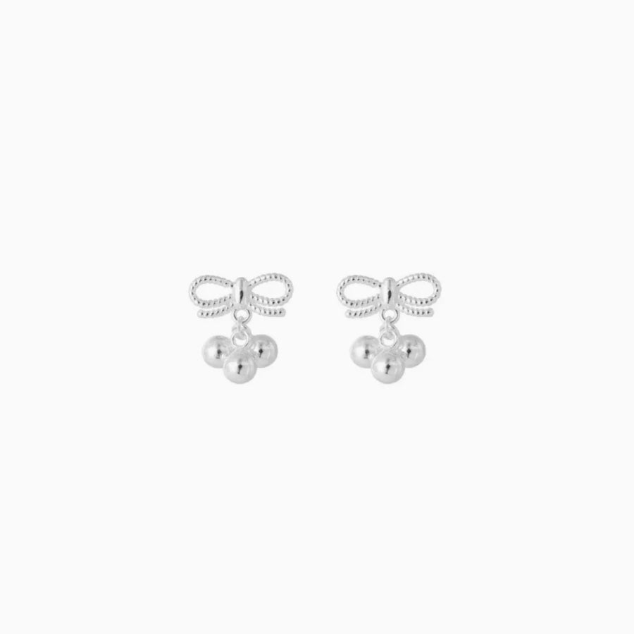 Bowknot Drop Earrings Silver / One Size Apparel and Accessories