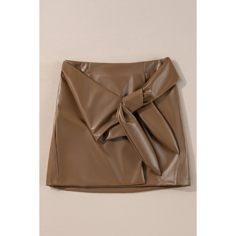 Bowknot Elastic Waist Mini Skirt Apparel and Accessories