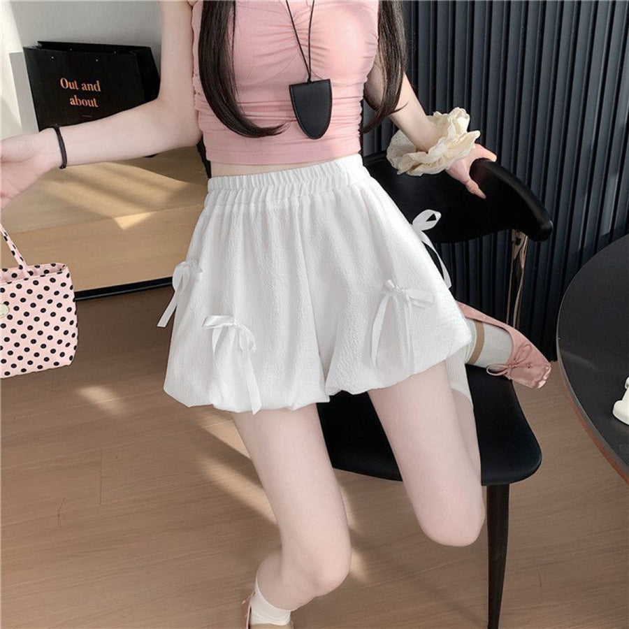 Bowknot High Waist Bubble Skirt Apparel and Accessories