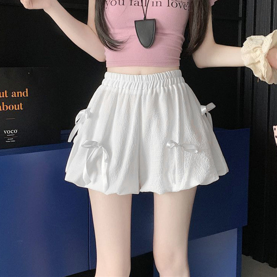 Bowknot High Waist Bubble Skirt White / M Apparel and Accessories