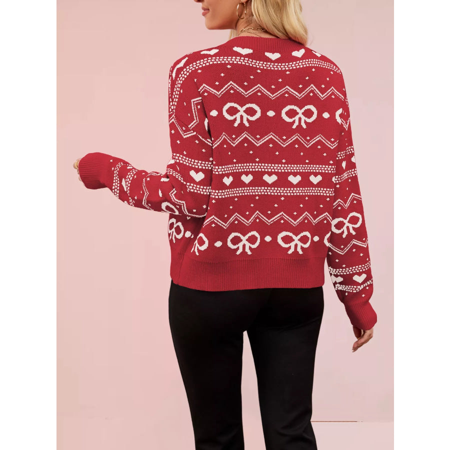 Bowknot Pattern Knit Cardigan Apparel and Accessories
