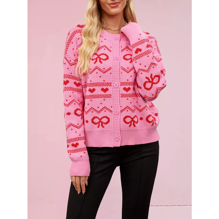 Bowknot Pattern Knit Cardigan Apparel and Accessories