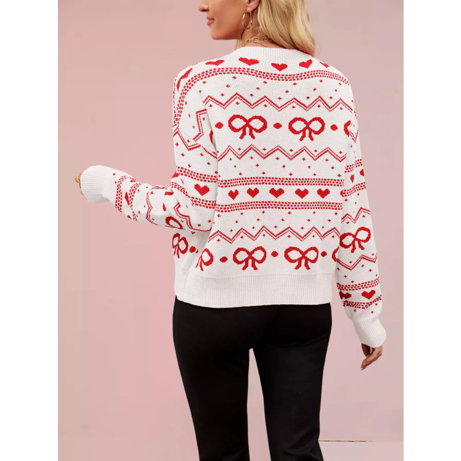 Bowknot Pattern Knit Cardigan Apparel and Accessories