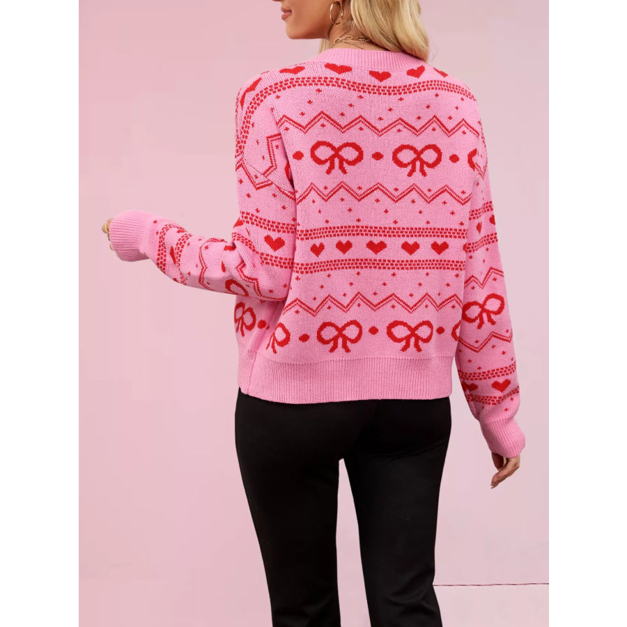 Bowknot Pattern Knit Cardigan Apparel and Accessories