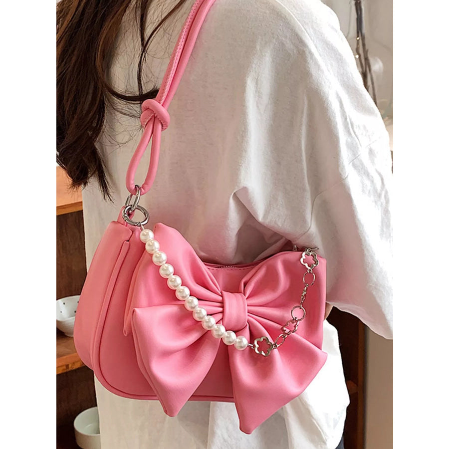 Bowknot Pearl Chain Shoulder Bag Apparel and Accessories