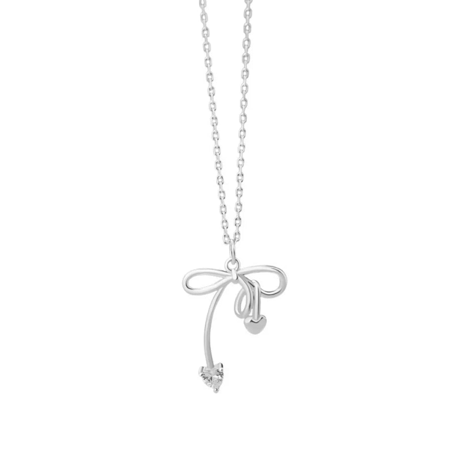 Bowknot Pendant Necklace Silver / One Size Apparel and Accessories
