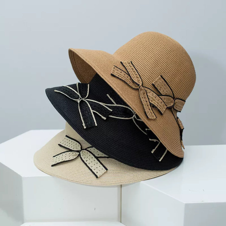 Bowknot Straw Sun Hat Apparel and Accessories
