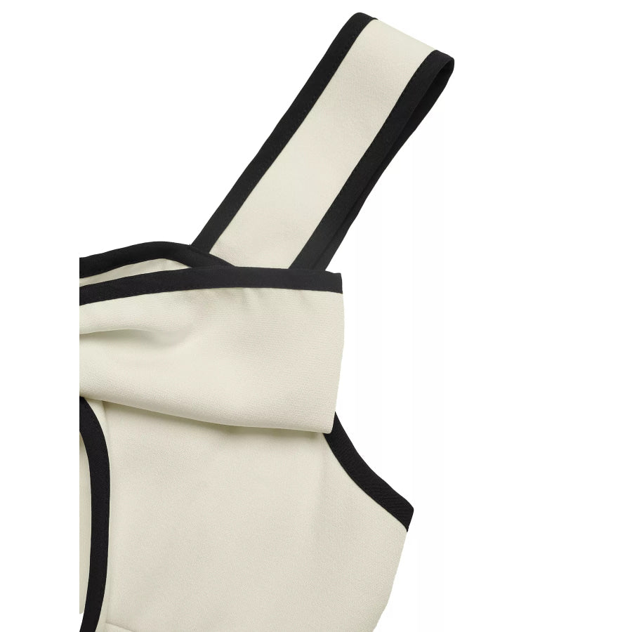 Bowknot Trim A-Line Midi Dress Apparel and Accessories