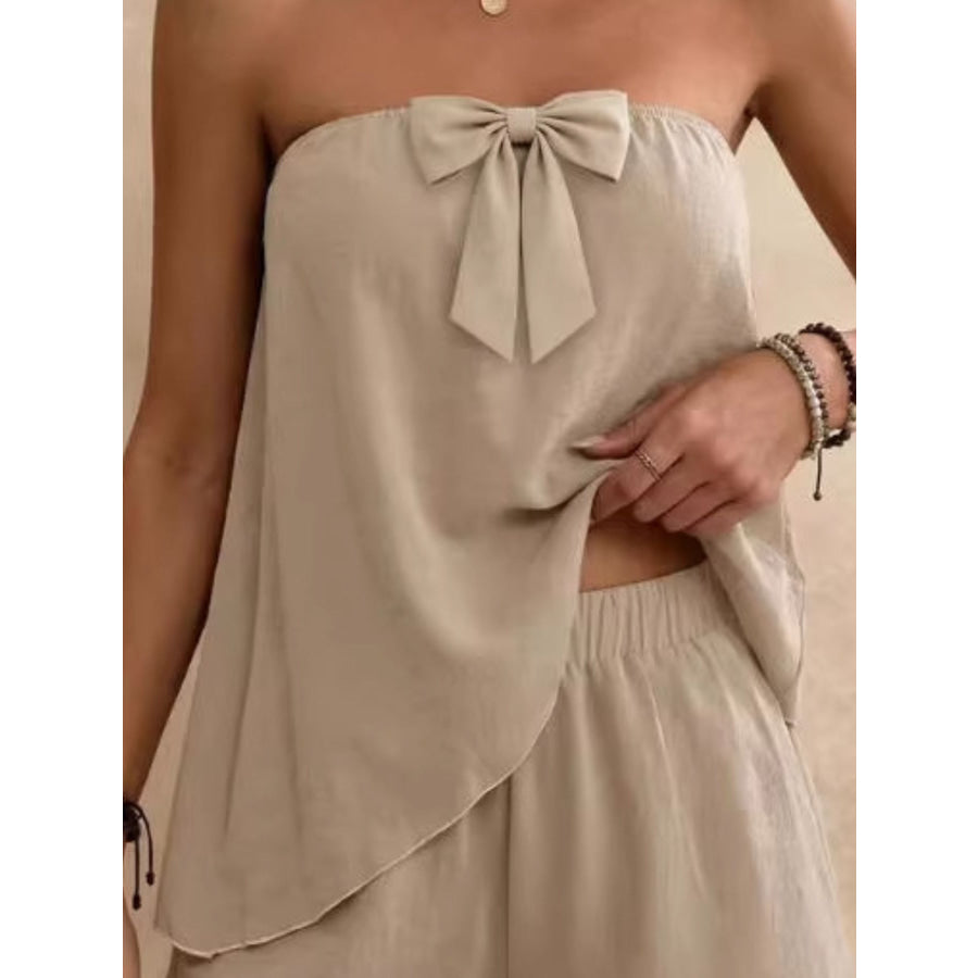 Bowknot Tube Top & Shorts Set Apparel and Accessories
