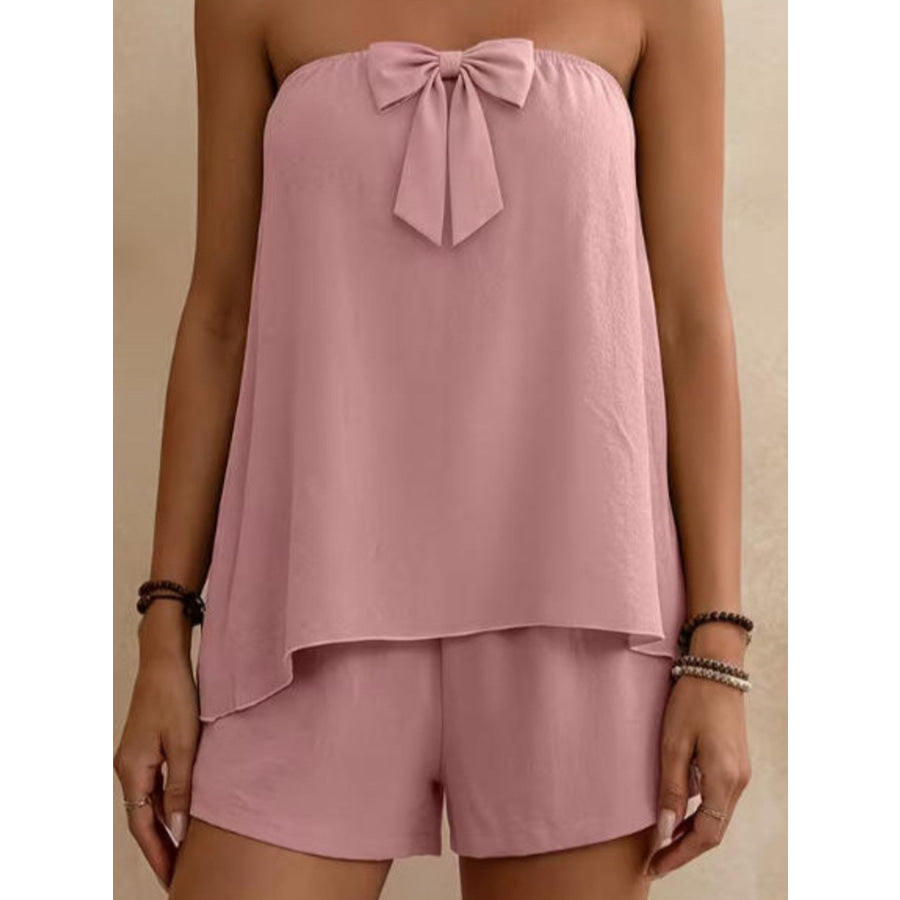 Bowknot Tube Top & Shorts Set Apparel and Accessories