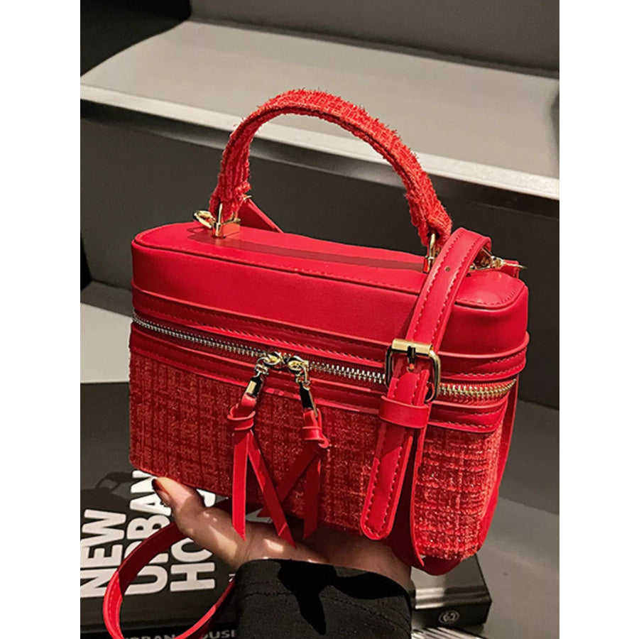 Boxy Top Handle Crossbody Bag Red / ONESIZE Apparel and Accessories