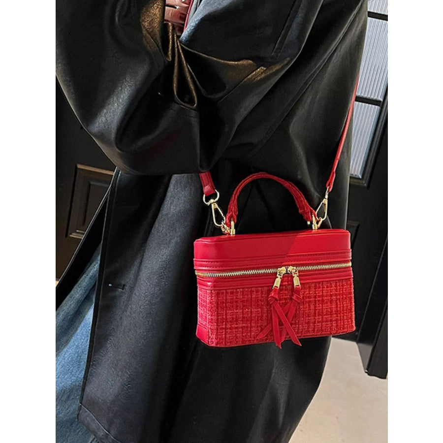 Boxy Top Handle Crossbody Bag Red / ONESIZE Apparel and Accessories