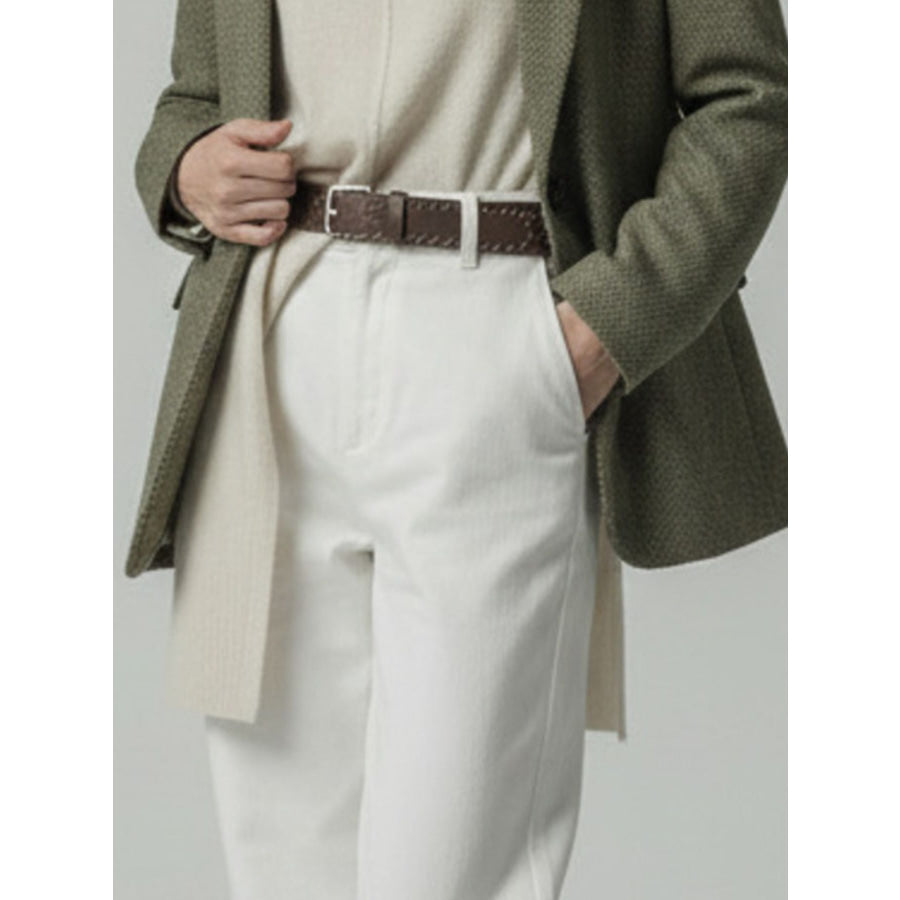 Braided Skinny Belt Coffee Brown / One Size Apparel and Accessories