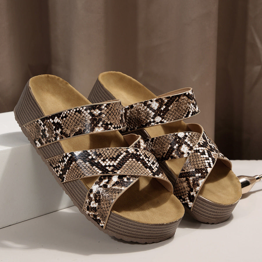 Braided Strap Platform Sandals Apparel and Accessories