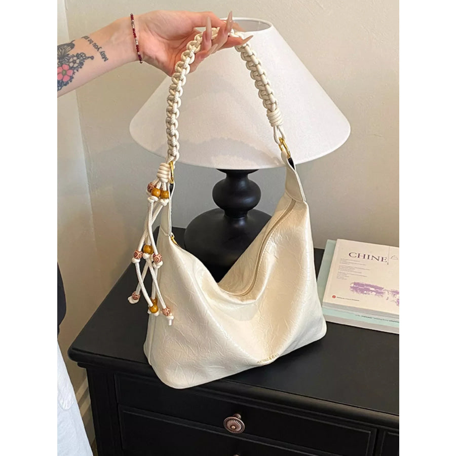 Braided Strap Shoulder Bag Off-white / onesize Apparel and Accessories