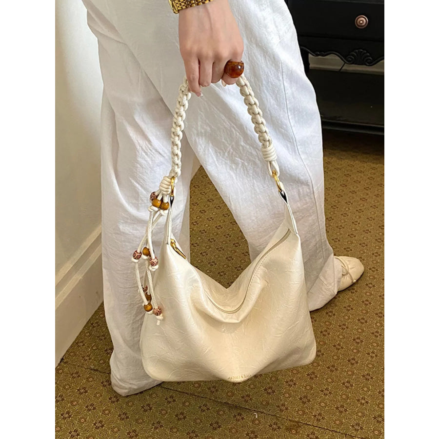 Braided Strap Shoulder Bag Off-white / onesize Apparel and Accessories