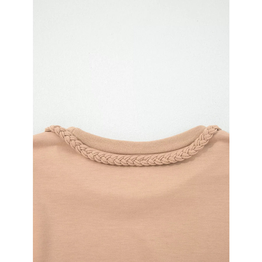 Braided Trim Puff Sleeve Dress Apparel and Accessories
