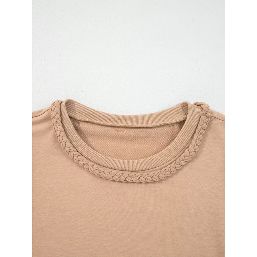 Braided Trim Puff Sleeve Dress Apparel and Accessories