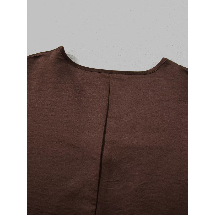 Braided V Neck Long Sleeve Loose Top and Drawstring High Waist Pants 2pcs Outfit Apparel and Accessories