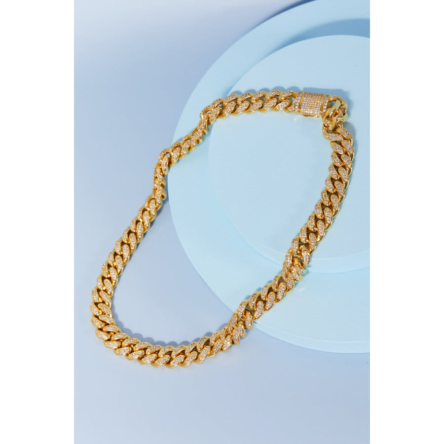 Brass Curb Chain Necklace Gold / One Size Apparel and Accessories