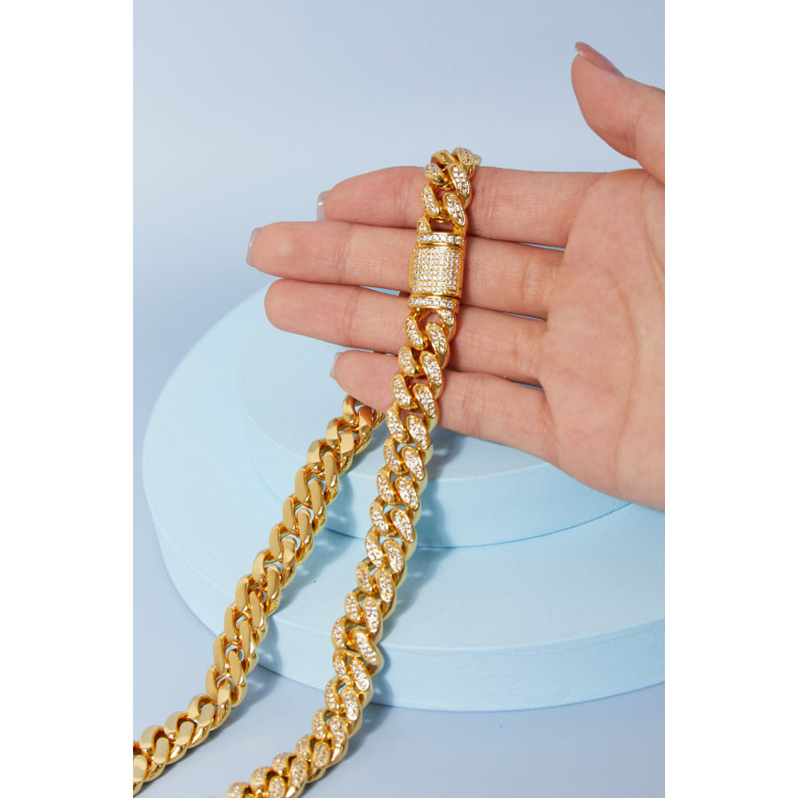 Brass Curb Chain Necklace Gold / One Size Apparel and Accessories