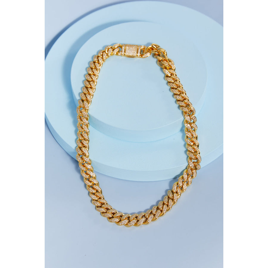 Brass Curb Chain Necklace Gold / One Size Apparel and Accessories