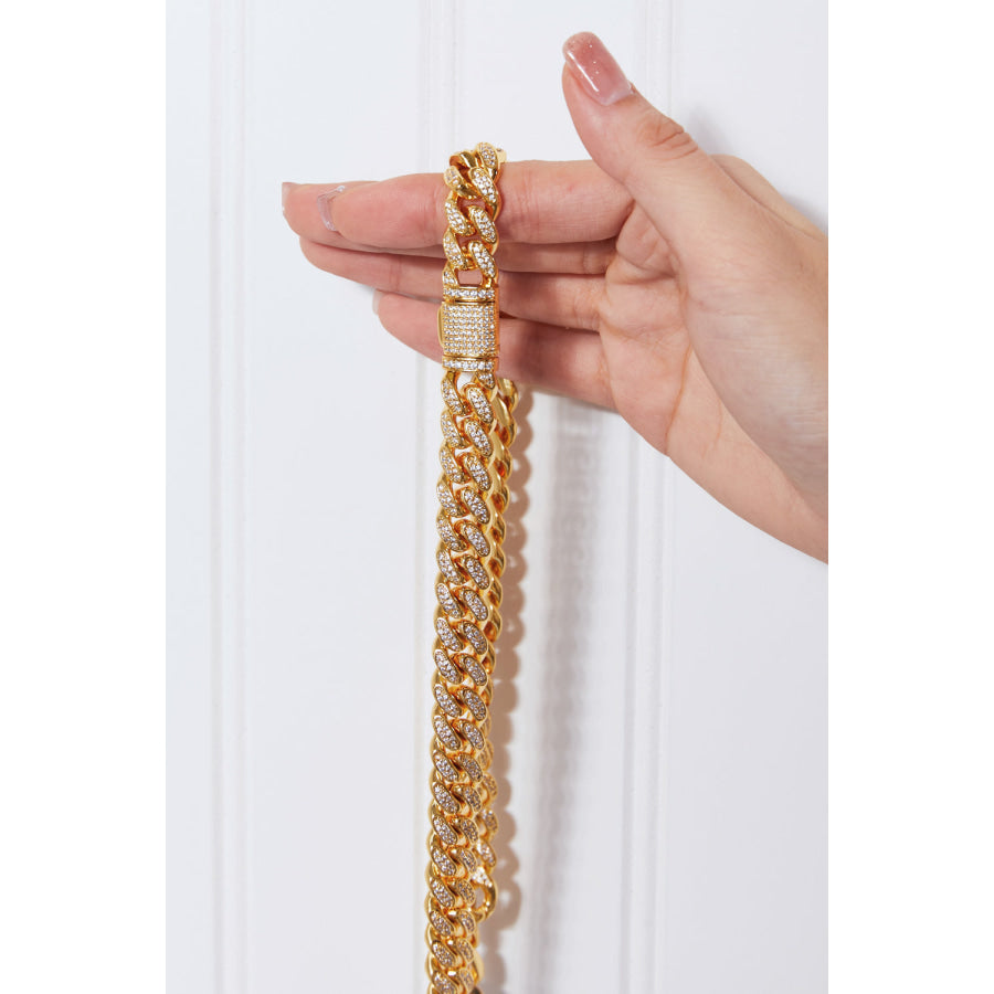 Brass Curb Chain Necklace Gold / One Size Apparel and Accessories
